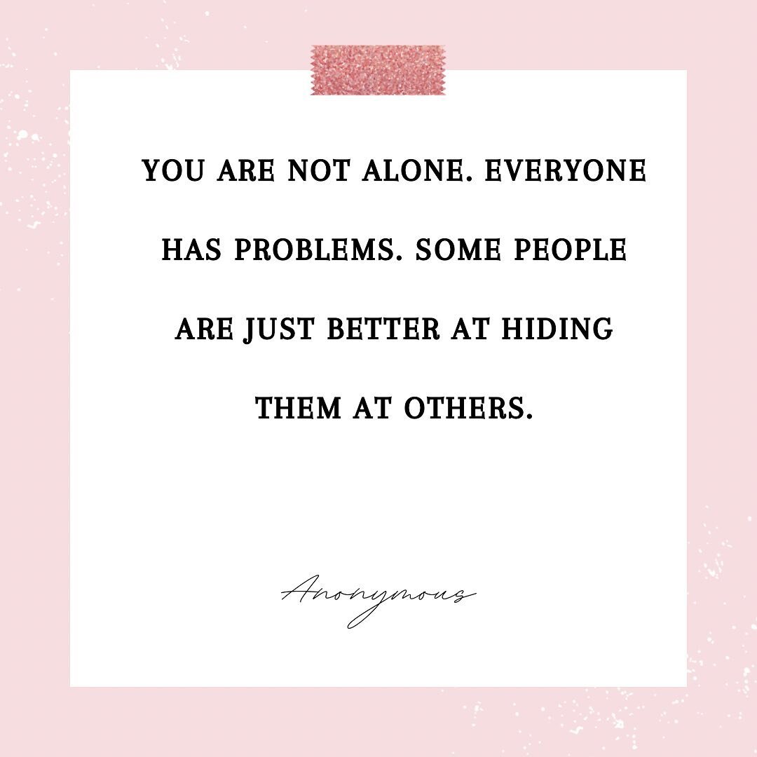 If you need to hear this today: you're not alone in your problems and imperfections. 

Most of us are right there with you in the trenches everyday. 

We just don't post it on our instagrams

There's curated life and reality. 

Reality can be ugly an