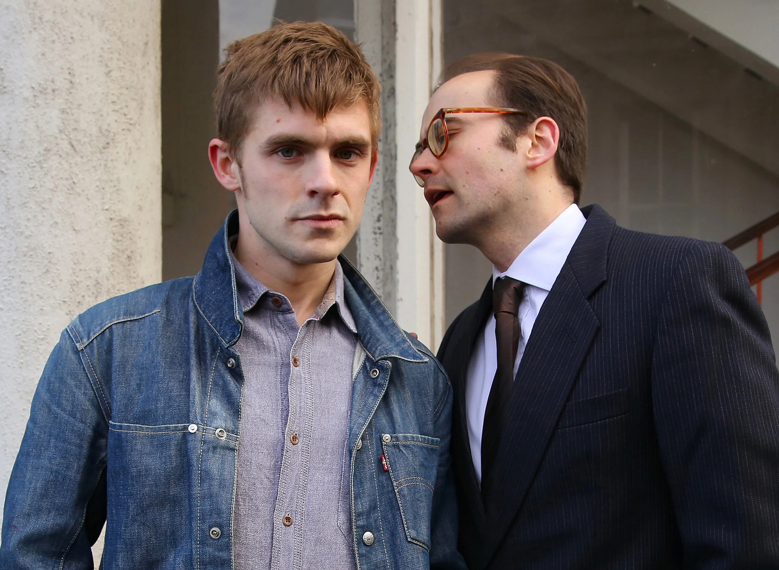 JOSEPH CARTER AS RAY GOSLING AND MICHAEL JUSTICE AS ALLAN HORSFALL (LEFT TO RIGHT). (PHOTO CREDIT SHAY ROWAN)