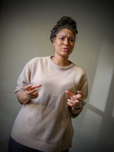 IN REHEARSAL: BILLIE MEREDITH AS WALT WHITMAN.