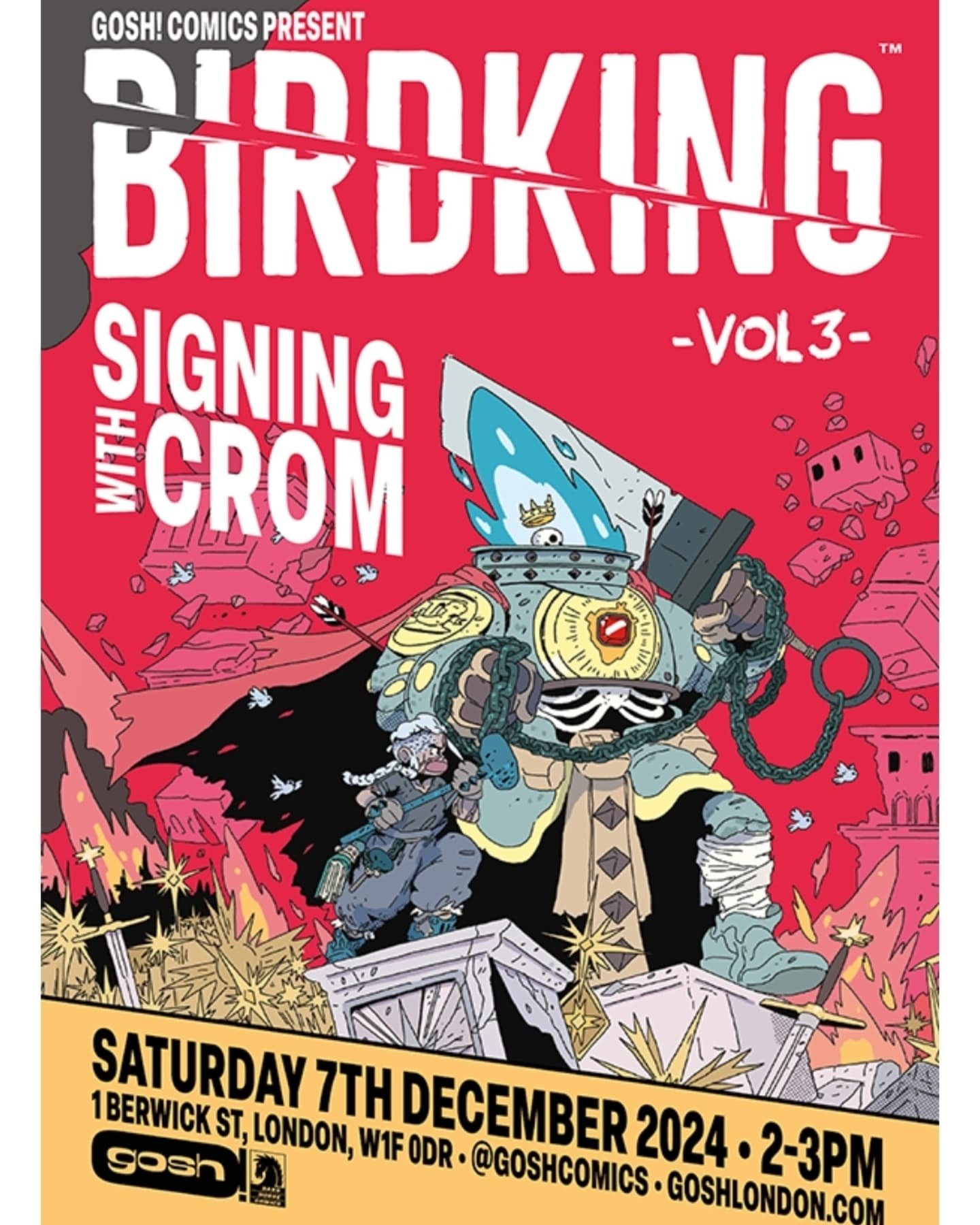 Official Launch and book signing of Birdking Vol 3 @goshcomics next month! Put it on your calendars 7th of December from 2pm to 3pm. There will be extra goodies for those who can make it! #birdkingcomic #birdking