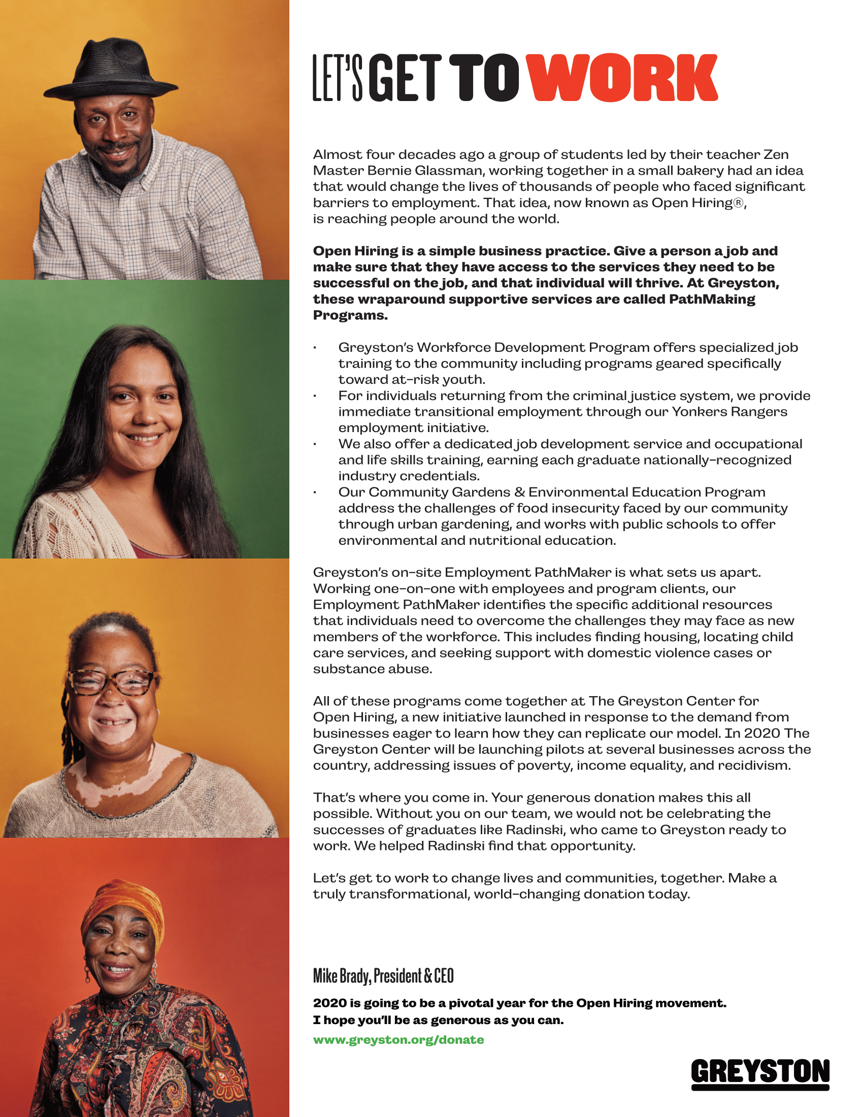 Front side of the 2019 direct mail fundraising campaign