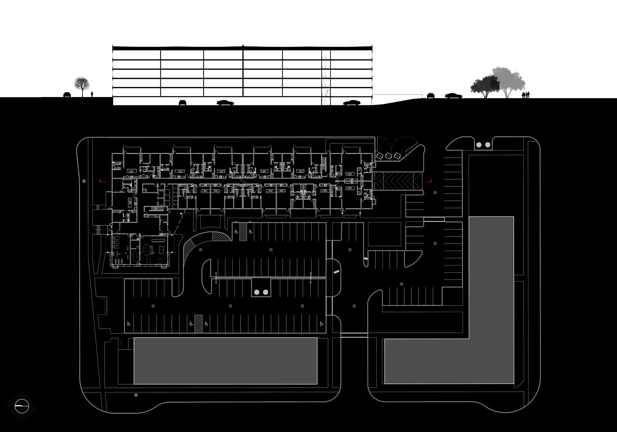   The Streetside developed project shares the subdivided lot with the Sage Creek East commercial retail building, developed by Qualico Properties. As a long-time collaborator with Streetside, we were approached by Qualico Properties and Streetside to