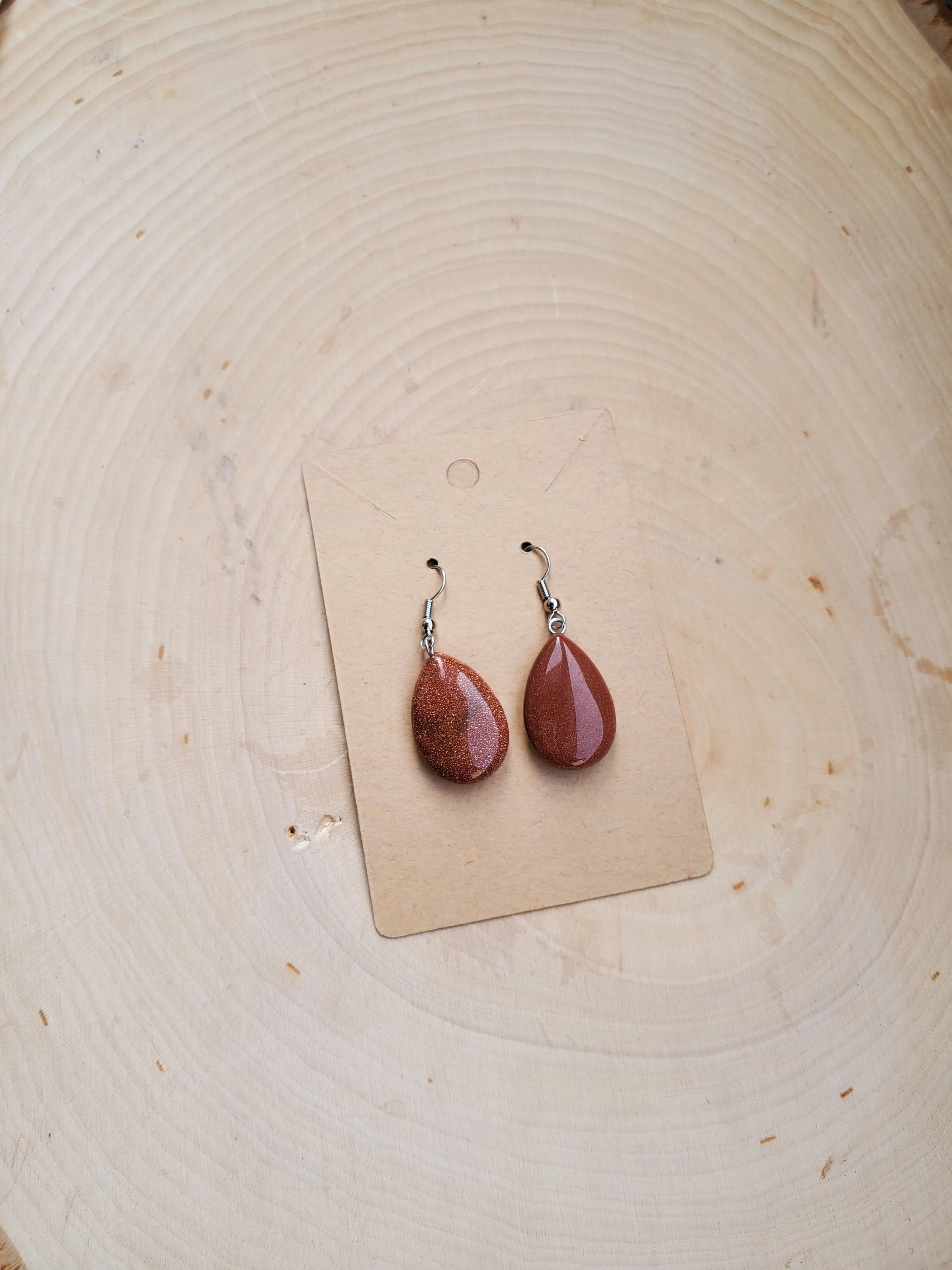 Goldstone Drop Earrings
