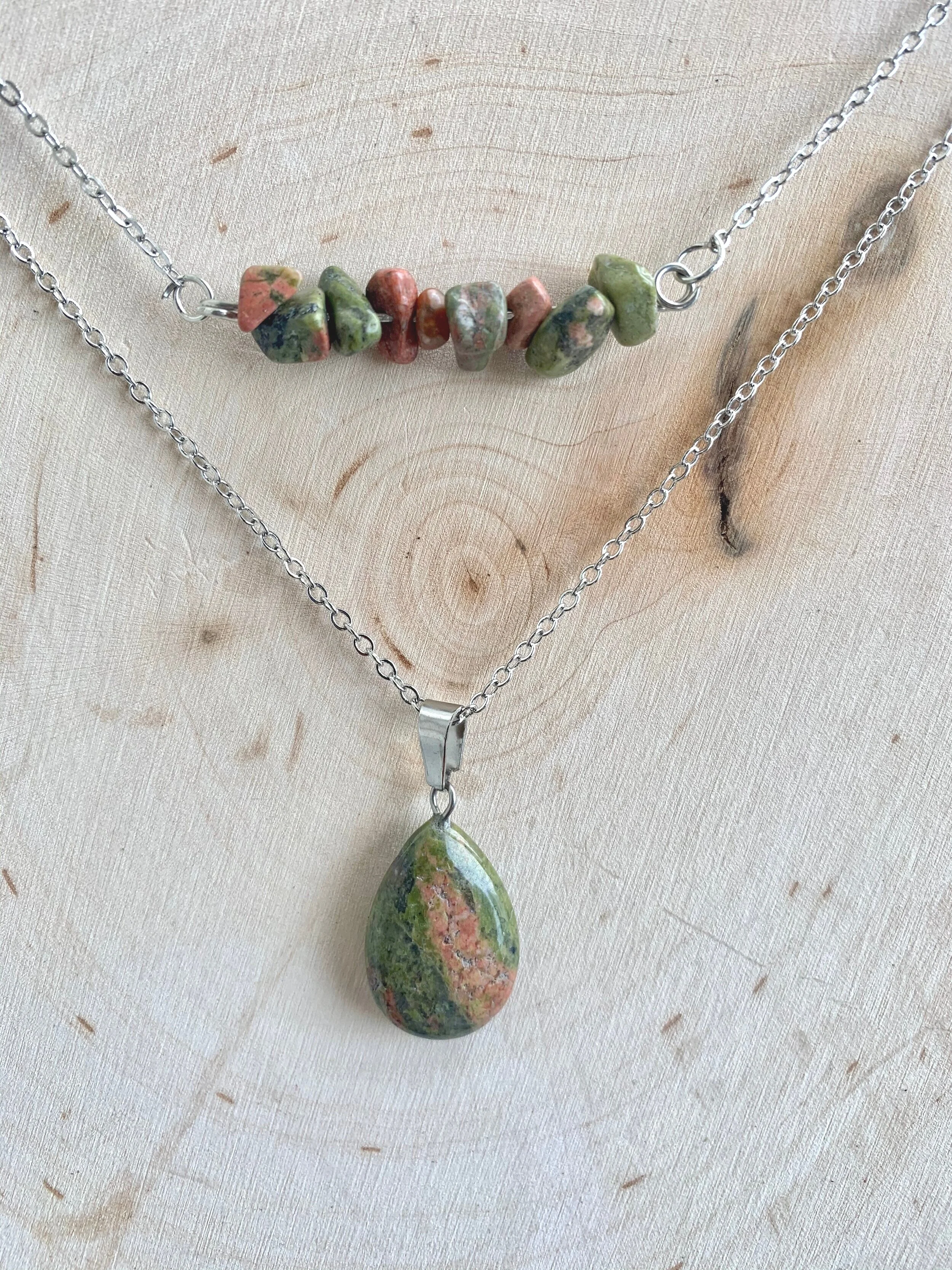 Unakite Double Layer Necklace