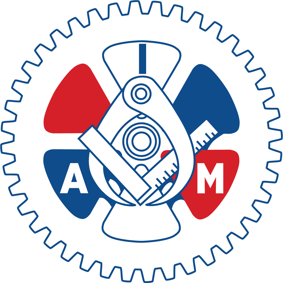 IAM Union logo, gear with IAM Union