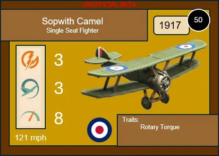 Aircraft Card from The Great War