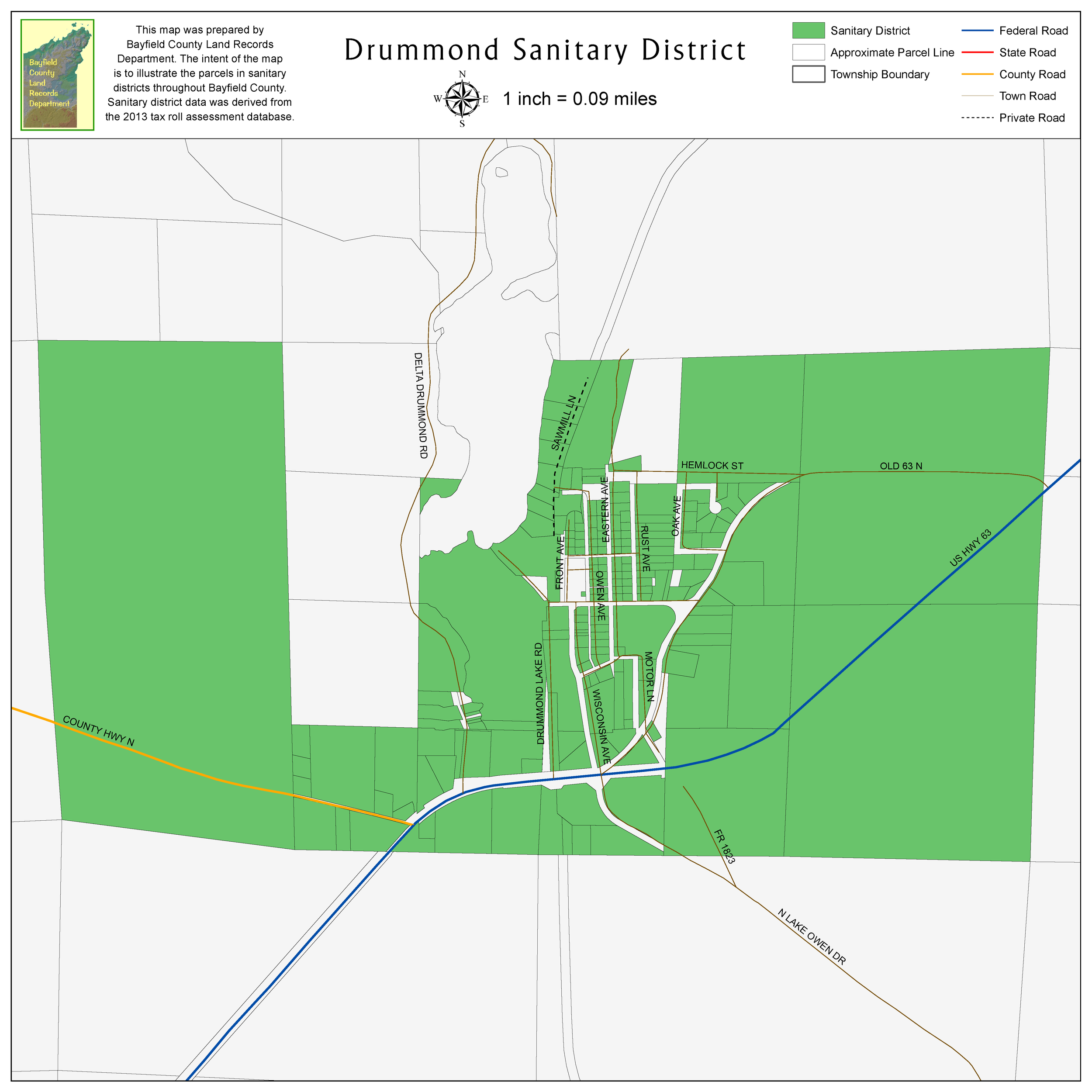 Drummond Sanitary District map.png