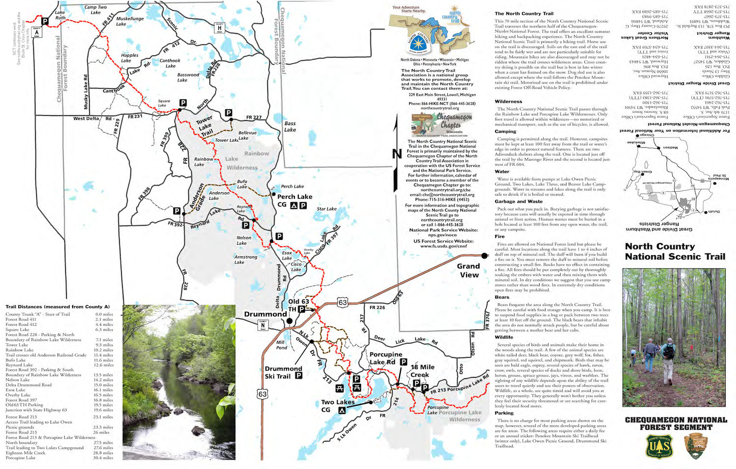 North Country Trail — Town of Drummond WI Bayfield County Northwest