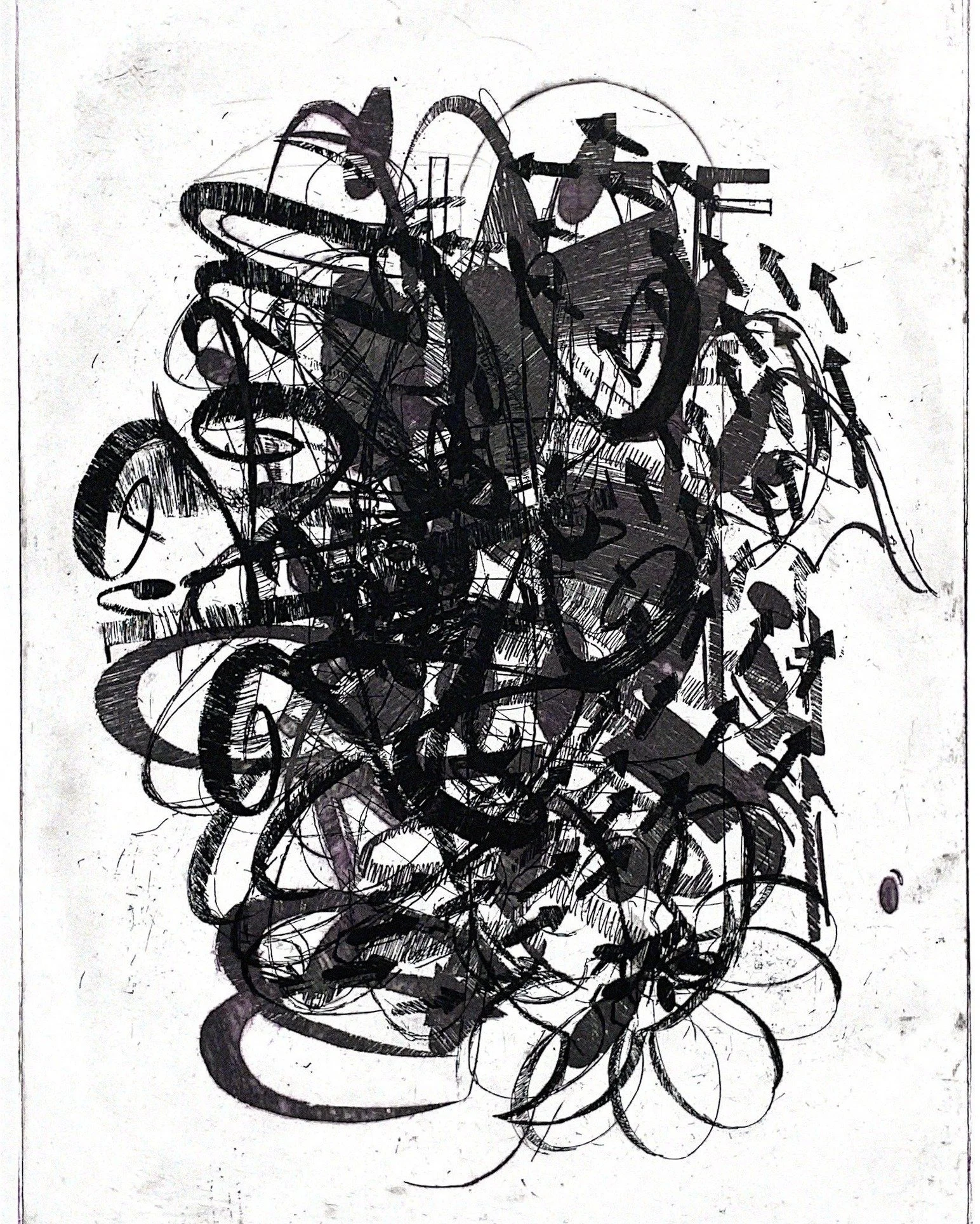 Lance Letscher
&quot;Two Plates&quot;
Edition of 22, 2021
Image size: 23 x 18 inches
Paper size: 32 1/2 x 25 inches
Rives BFK paper 280 gsm
$1,800

Lance Letscher, who is well-known for his engaging collages, created a number of etchings with us at F