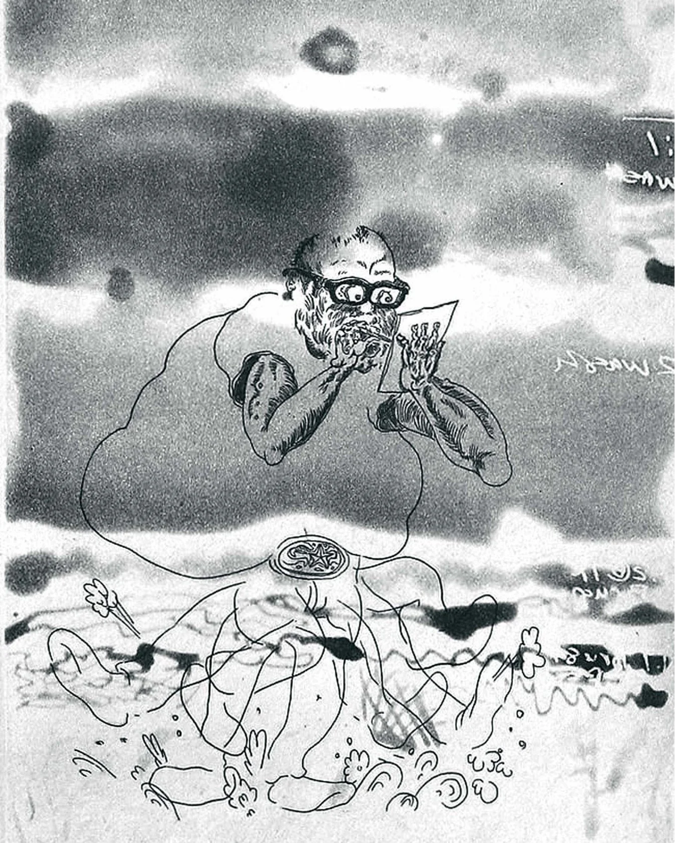 Trenton Doyle Hancock
&quot;Etchaedge&quot;
Line etching with spit bite aquatint
Edition of 24
2003
Image size: 9 x 6 inches
Paper size: 17 x 14 inches
$3,200
&quot;Etchaedge&quot; is a very rare print by Trenton Doyle Hancock which he created as he 
