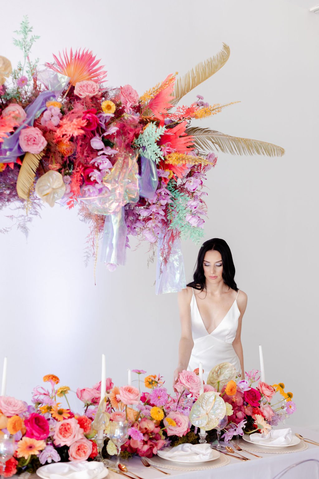 artistic-colorful-modern-wedding-editorial-cream-sheath-bridal-gown-plan-it-terra-wedding-planner