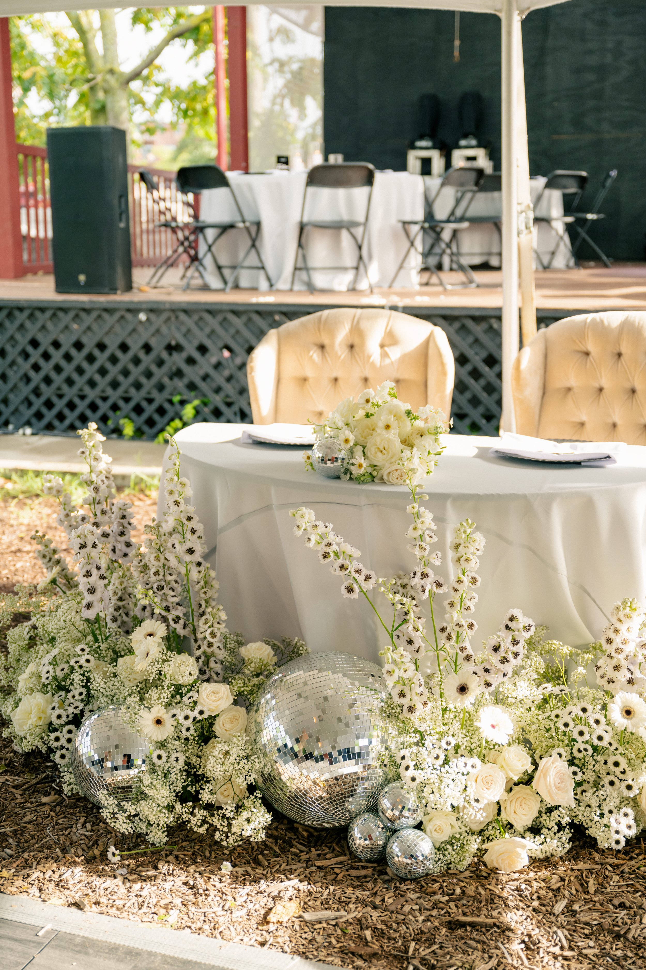 Modern Eclectic Outdoor Tent Wedding Sweetheart Table