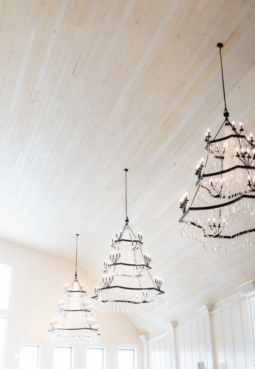 Chandeliers at KC wedding venue