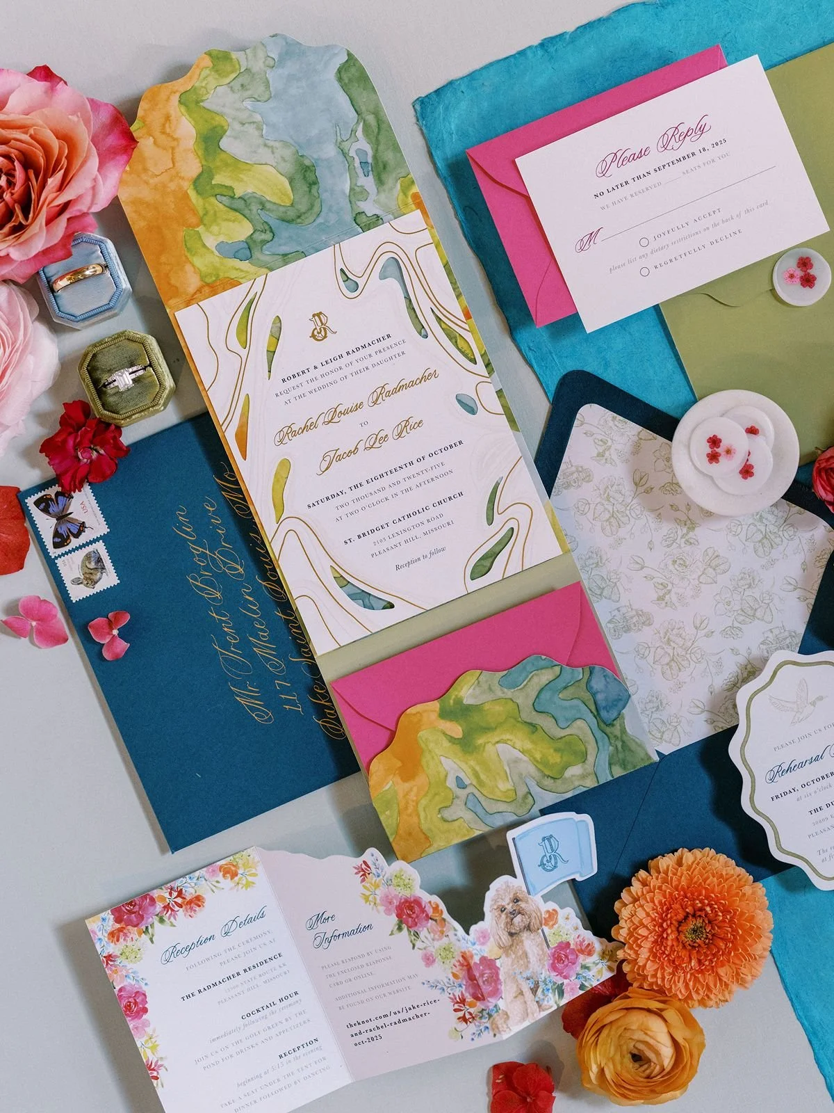 Kansas City wedding invitation suite