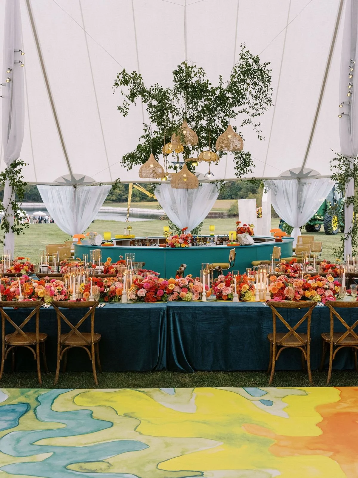 Tented Kansas City wedding reception design