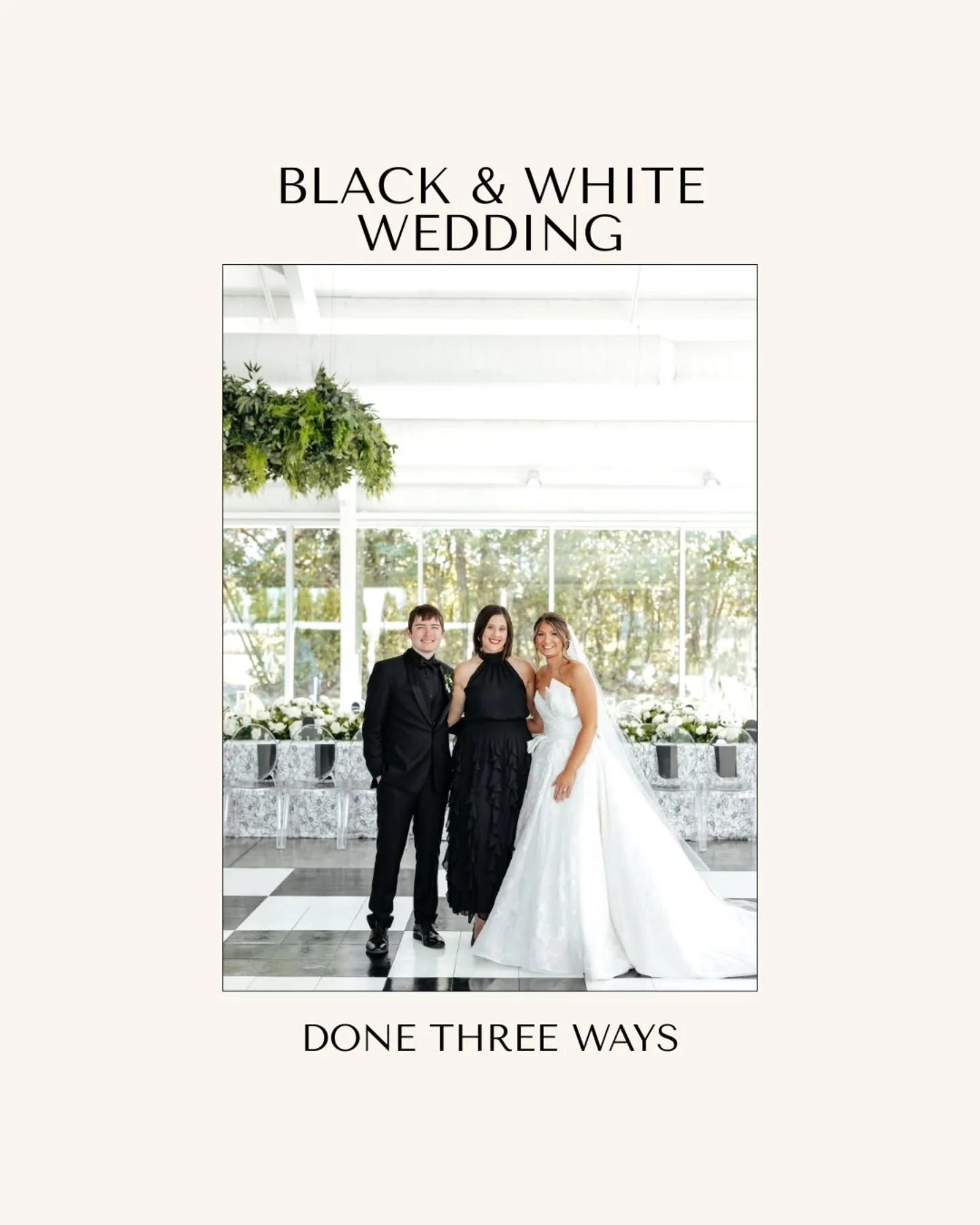 The iconic black and white wedding&nbsp;- refined, reimagined, and&nbsp;entirely&nbsp;personal each time.

Swipe to see 3 ways my client's used black &amp; white to define their wedding >>>