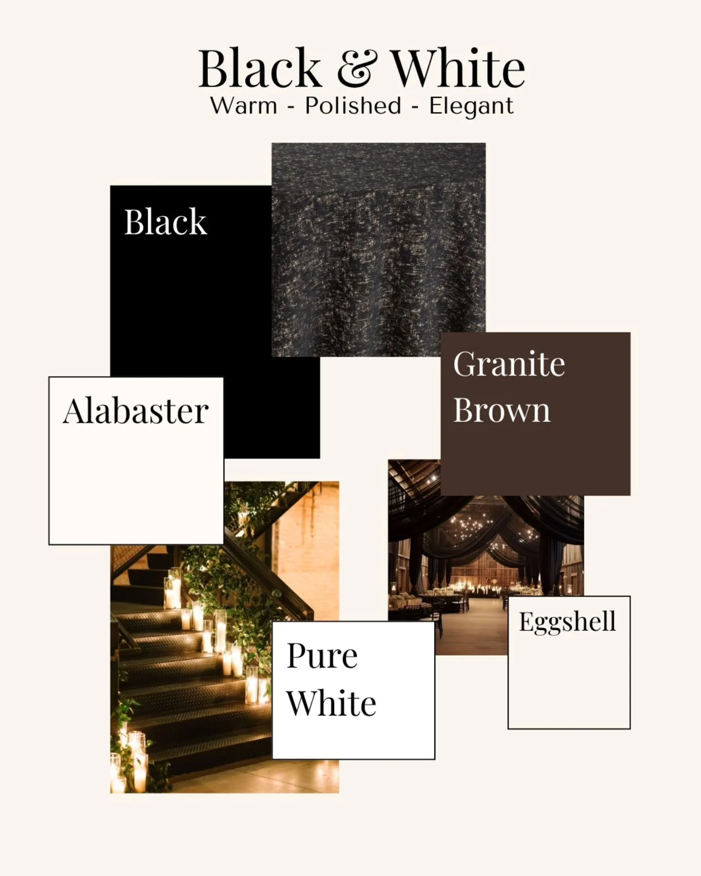 At Capital Bluffs Event Center, we kept the approach simple &amp; intentional for this black and white affair. 

Instead of overdesigning the space, we worked with it. By embracing the venue and refining it through thoughtful and coordinated details 