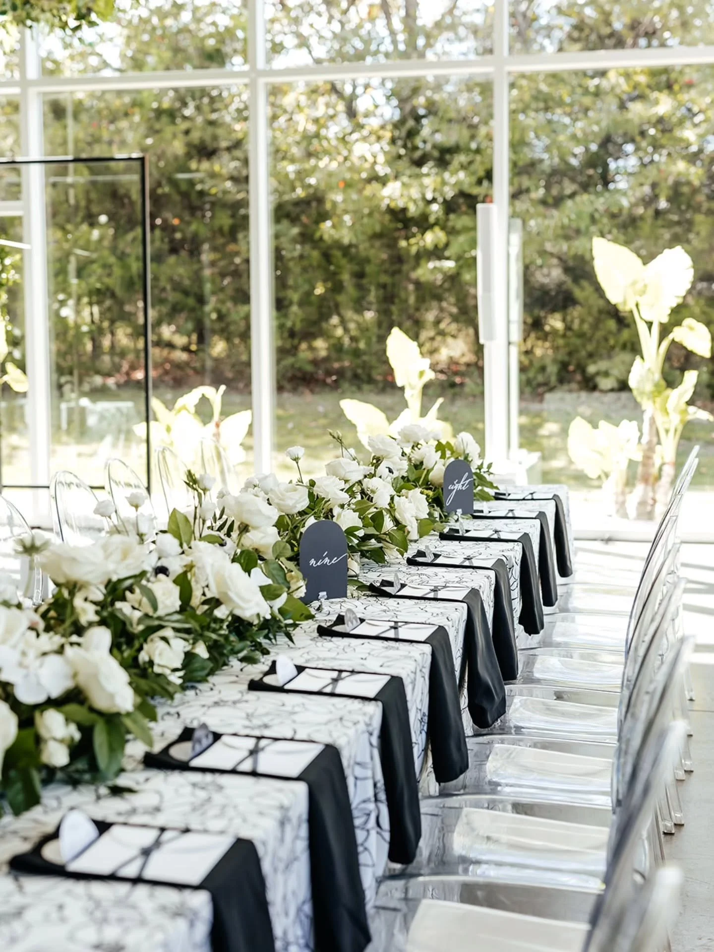 A black and white moment&nbsp;made better by the details you don&rsquo;t have to think about.&nbsp;&nbsp;

Every element was chosen with intention: menus that quietly echoed the invitation suite, floral patterns that carried from the linen to the bri