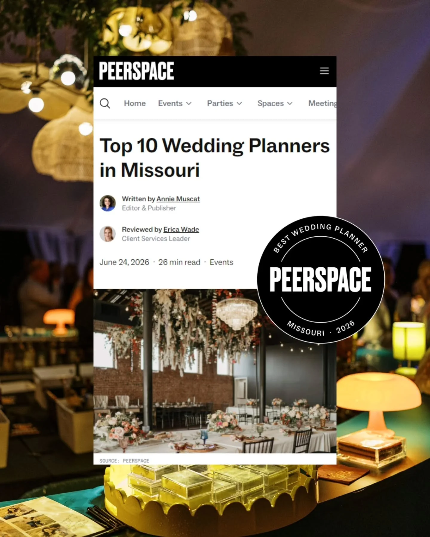A little bit of recognition from @peerspace has me feeling over the moon. I am certainly honored.

What ultimately means the most is knowing that my commitment to thoughtful planning, creative direction, and exceptional client care continues to reson