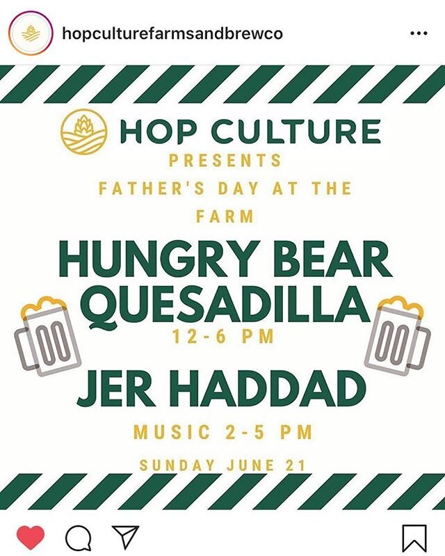 Join me and the crew at @hopculturefarmsandbrewco tomorrow for Father&rsquo;s Day. Acoustic music, food, amazing local beer and more await! #jeremyhaddadmusic #fathersday #live #livemusic #acousticguitar #acoustic #beer #localmusic #localmusicians #l