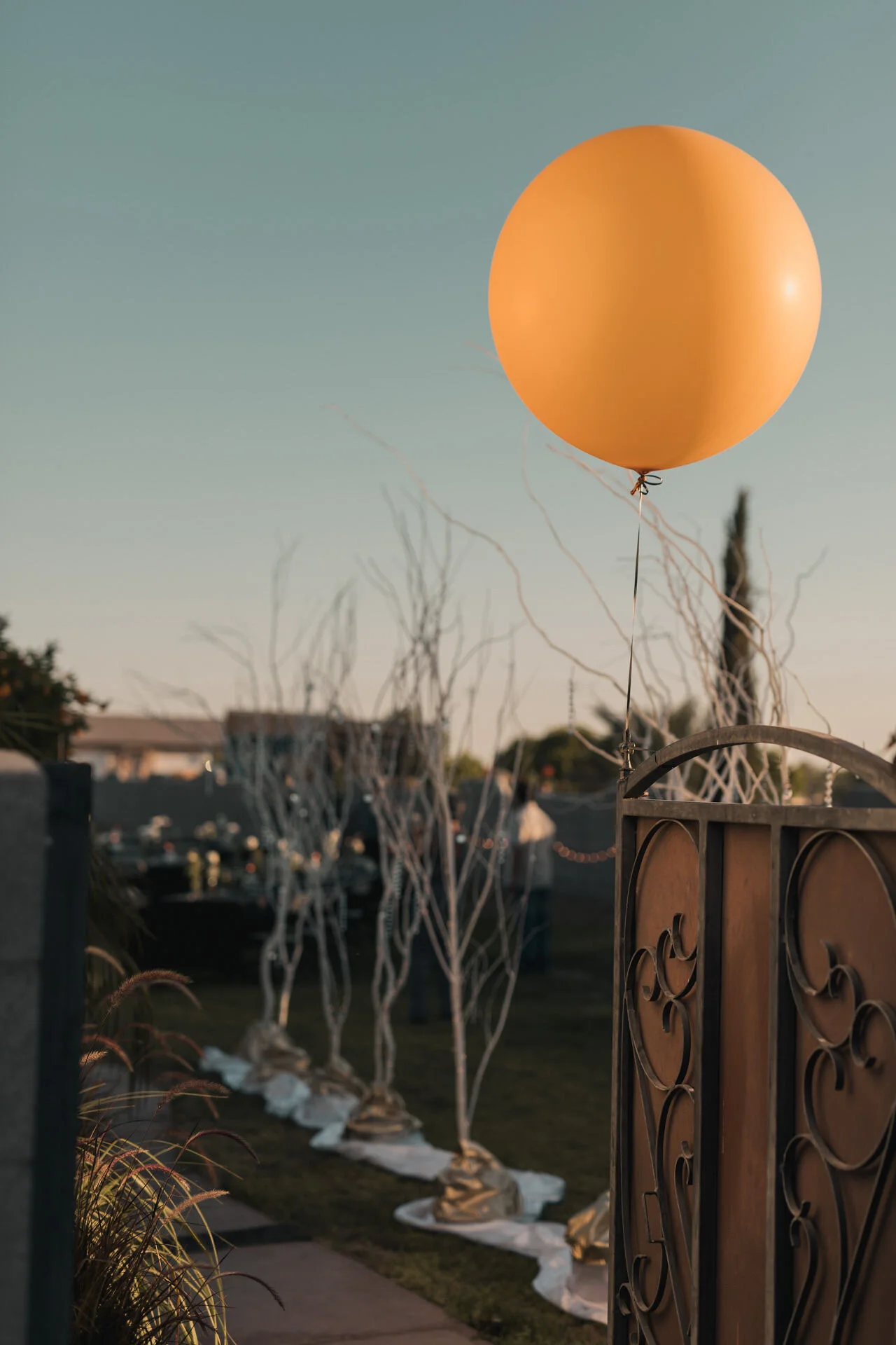 Balloon décor prepared for a milestone birthday celebration.