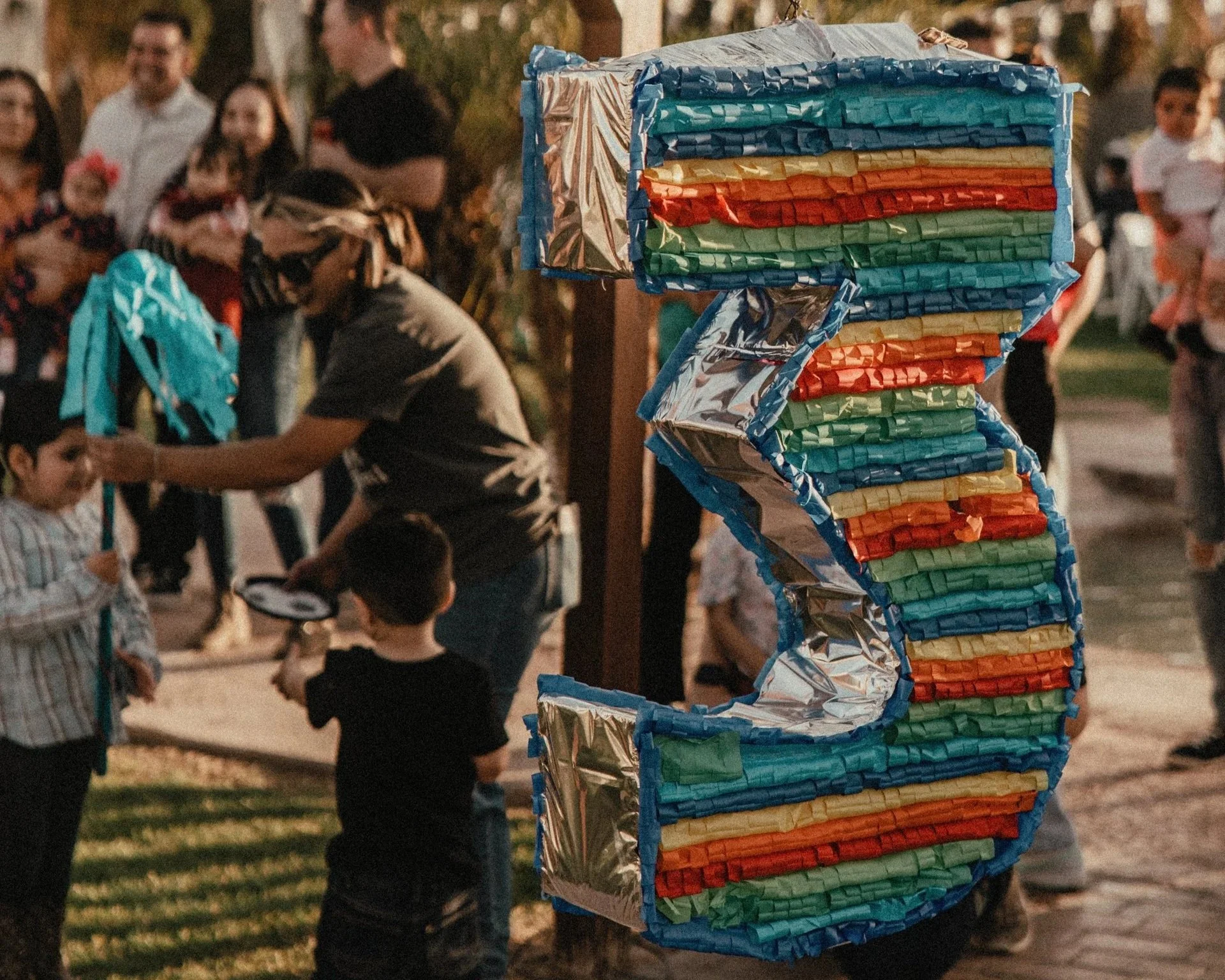 Child celebrating a birthday party at Villa de la Meza private event venue in Yuma, Arizona.
