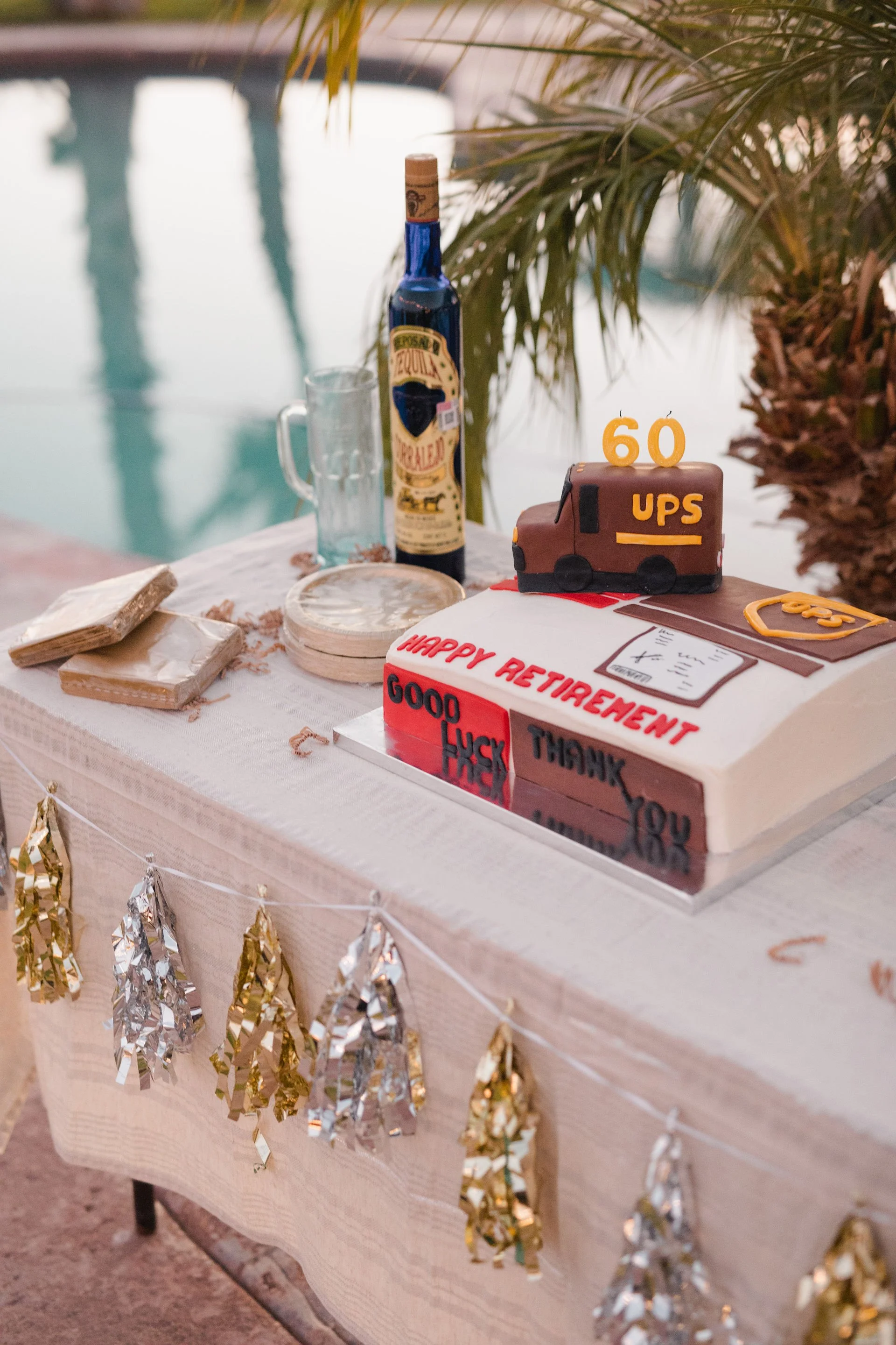 Custom milestone celebration dessert display.