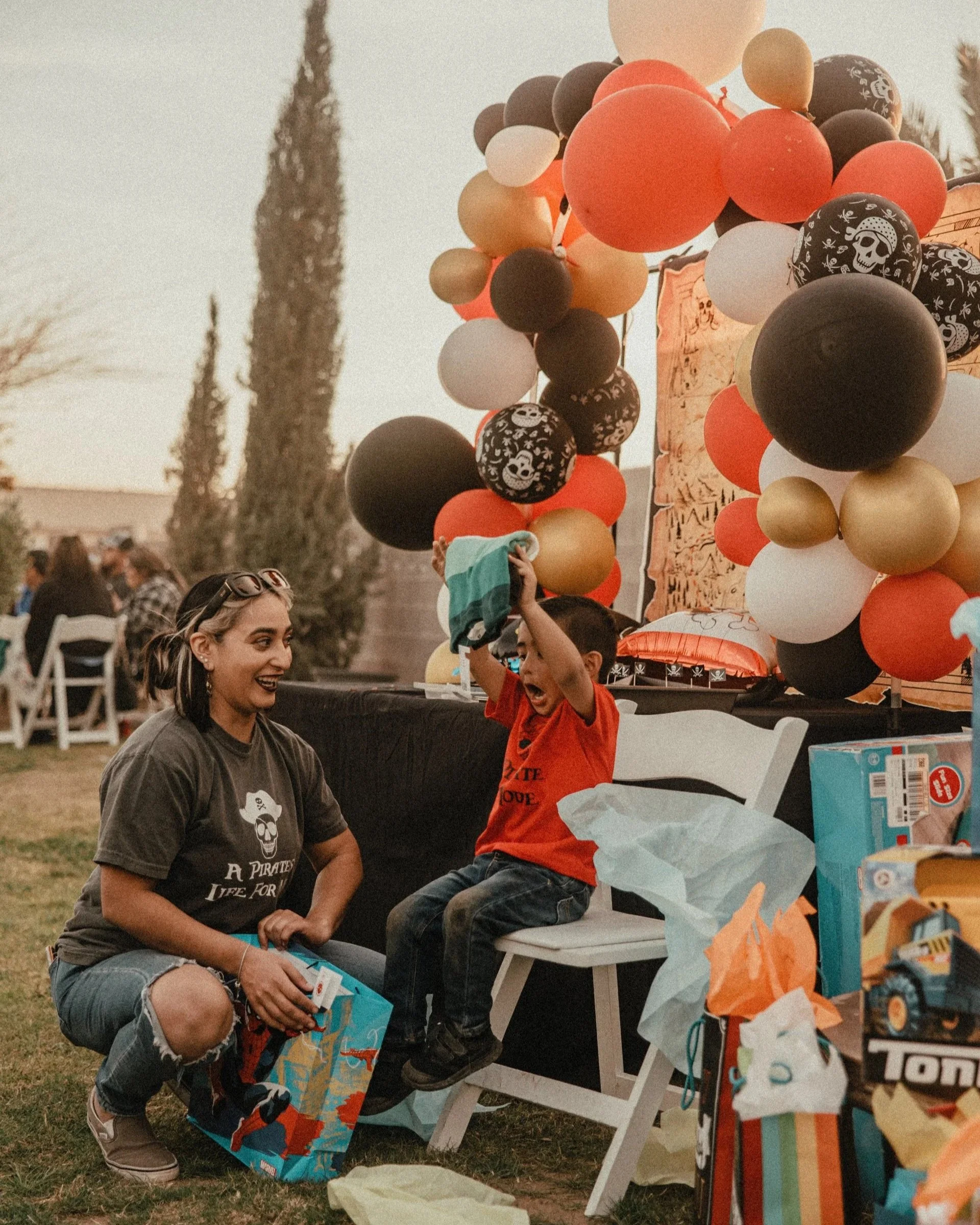 Child celebrating a birthday party at Villa de la Meza private event venue in Yuma, Arizona.