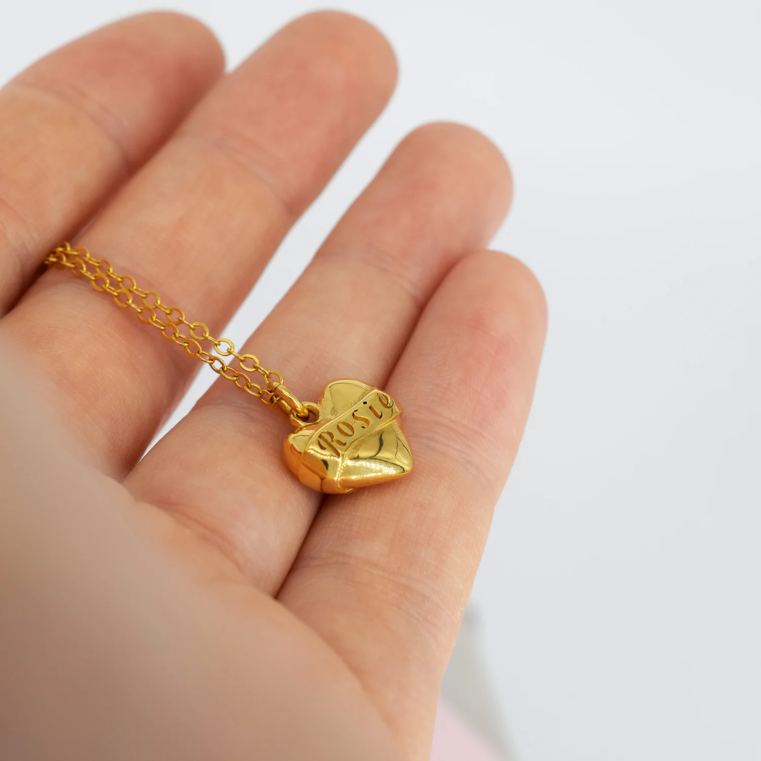 Personalised Heart and Banner Necklace — Good Daze