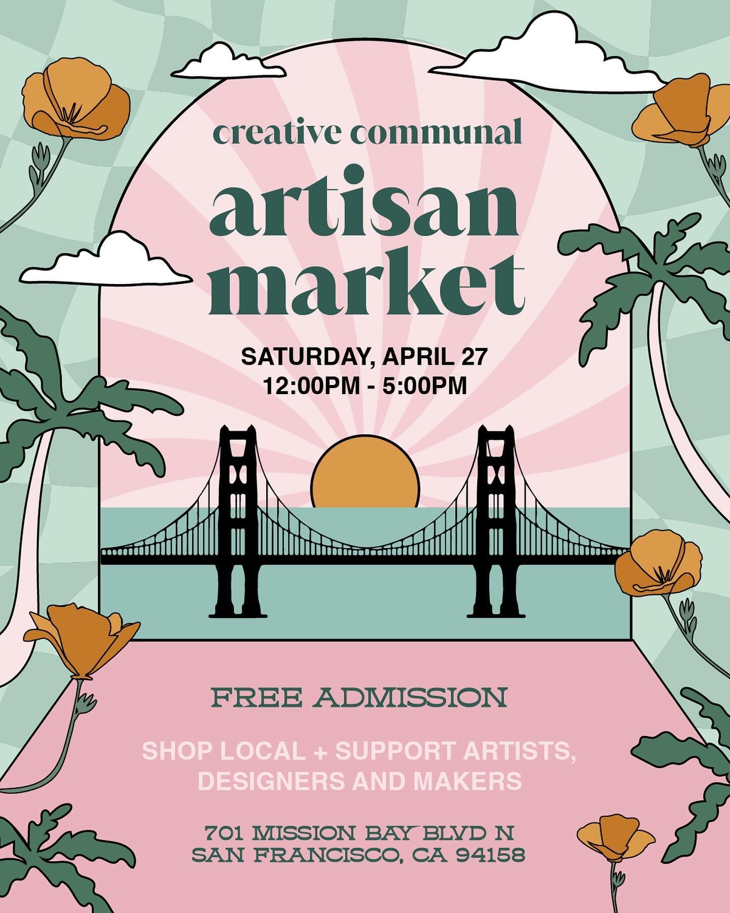 This Saturday - April 27 from 12PM-5PM! We're back at @sffsoccer from 12pm-5PM. Come hang with us for a super special Spring market with all of our favorite local makers. Enjoy a day outside with the pups and kids! Come hang out all day long as we su