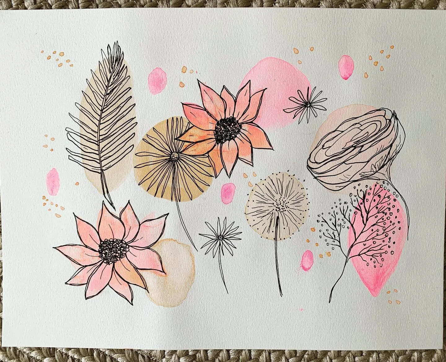 Found this piece from a private Meditate &amp; Create workshop I did last year. 🌺 I&rsquo;m available for private small group workshops and will be bringing back more community classes soon! Stay tuned! 💖
*
*
#meditate #meditateandcreate #art #wate