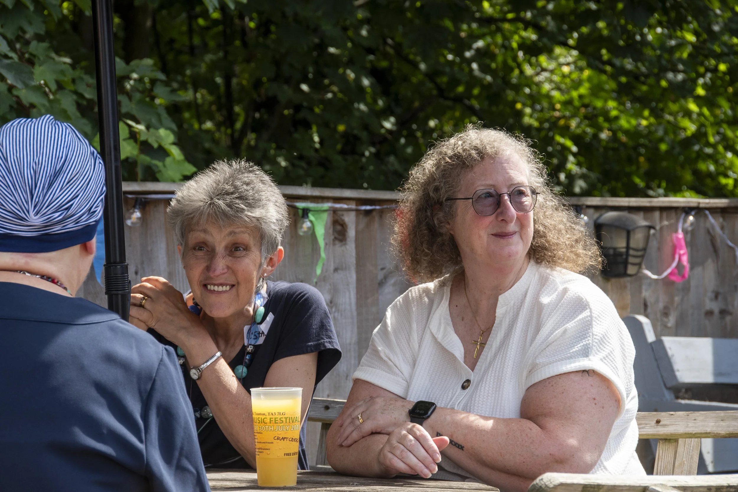 Sharon showing some interest in Debbie's story - Jacki not quite so much!