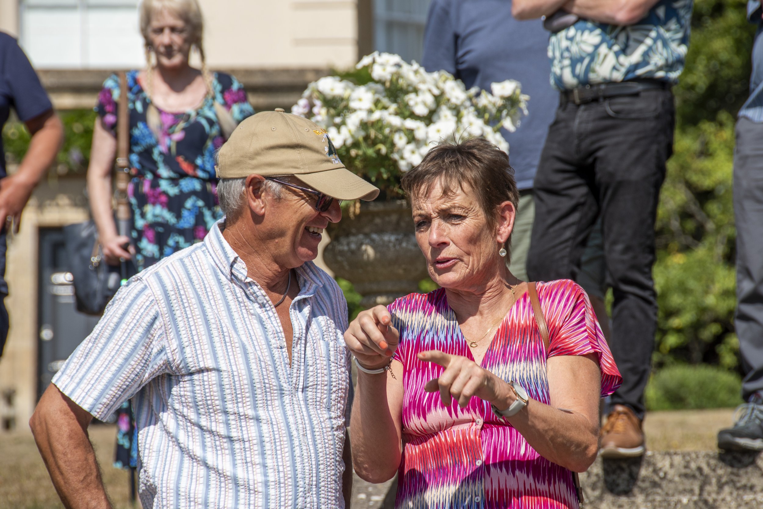 Steph explaining to Dave how difficult it was to get into the green leotard that she wore for the girls Cadet Open Day display!