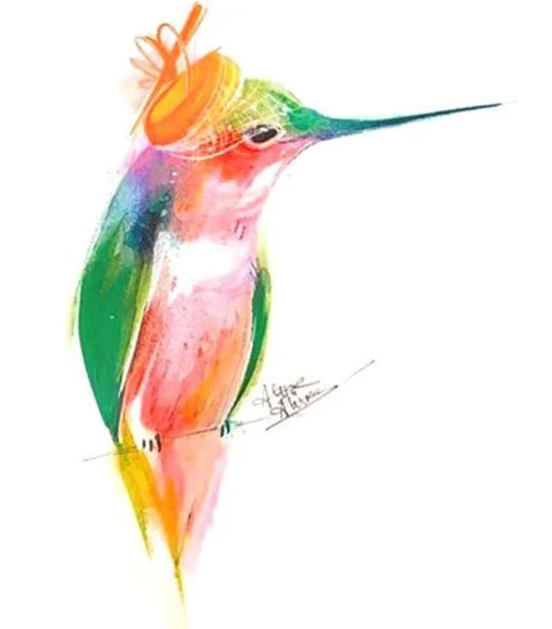 Amber-Alvarez-Art-Birds-in-hats-hummingbird-orange-FW.jpg