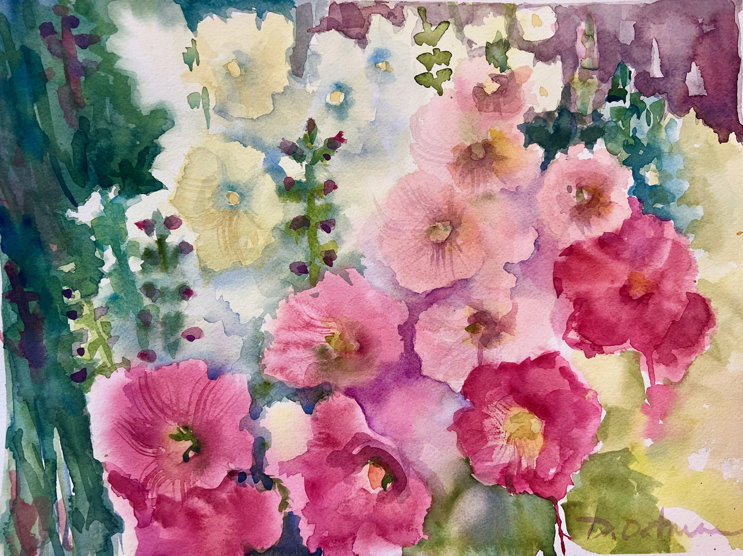Hollyhocks At Home
