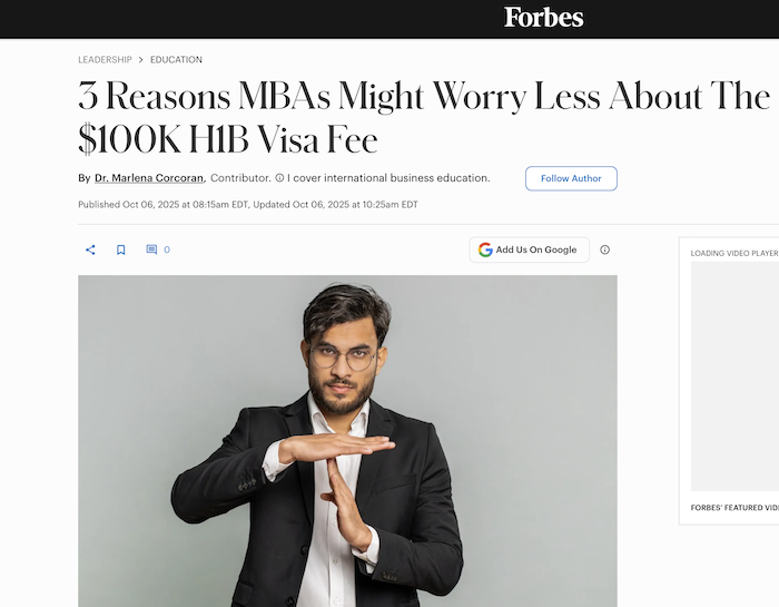 3 Reasons MBAs might worry less about the H1B visa fe