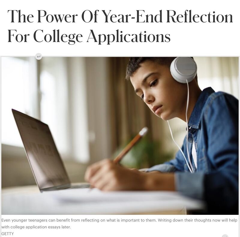 The power of year-end reflection for college applicants
