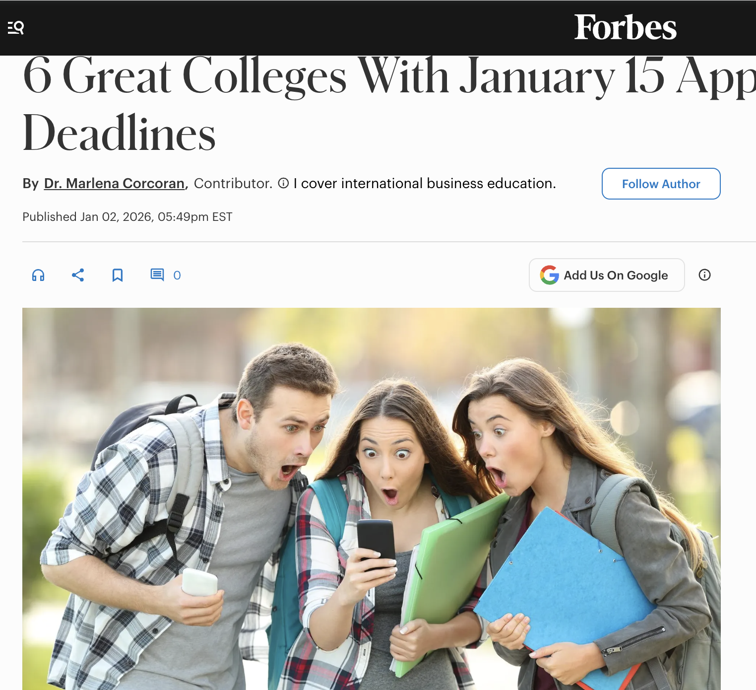 6 Great colleges with January 15 deadlines