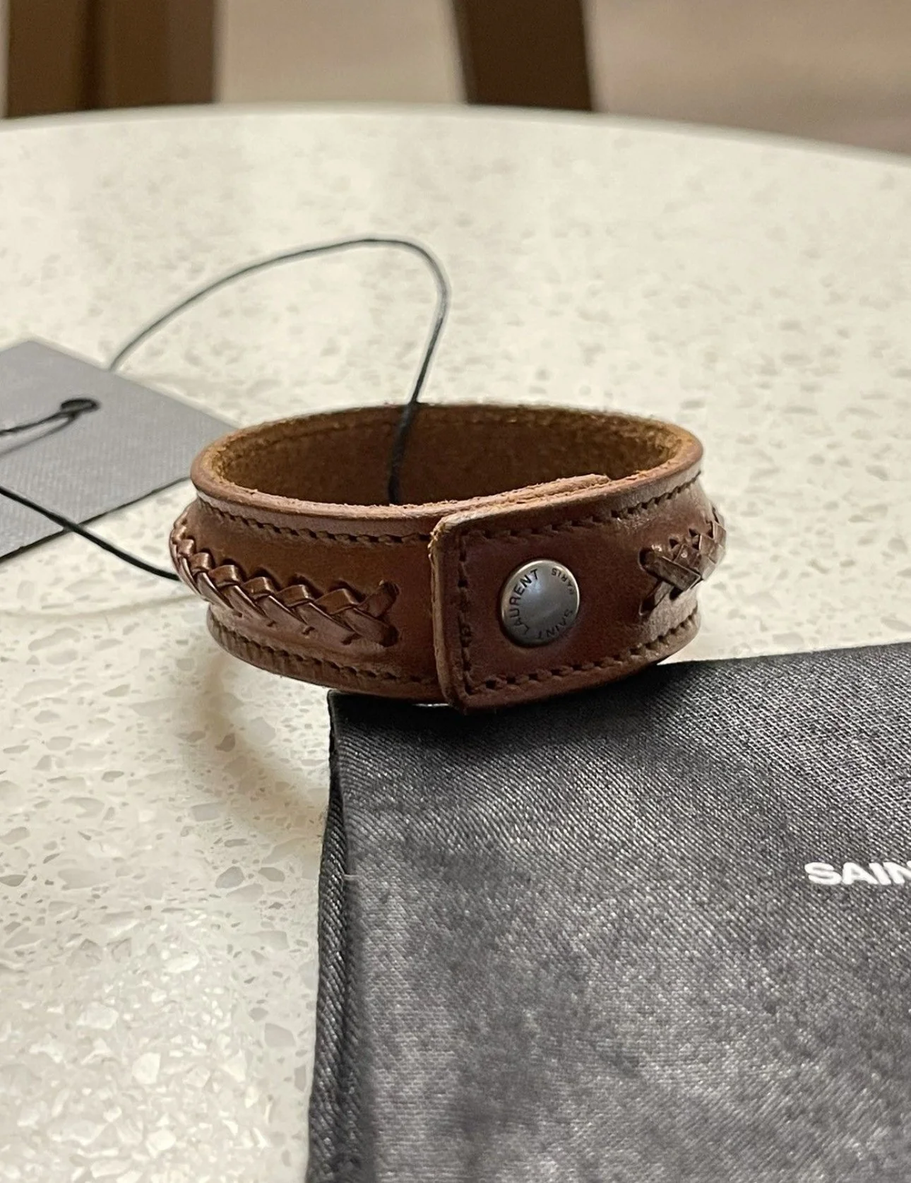 Saint Laurent Paris YSL Leather Bracelet