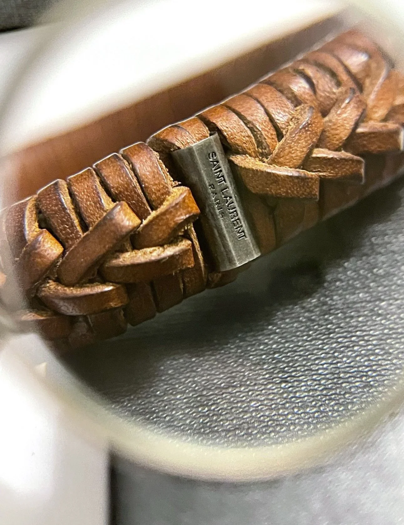 Saint Laurent Paris YSL Leather Bracelet
