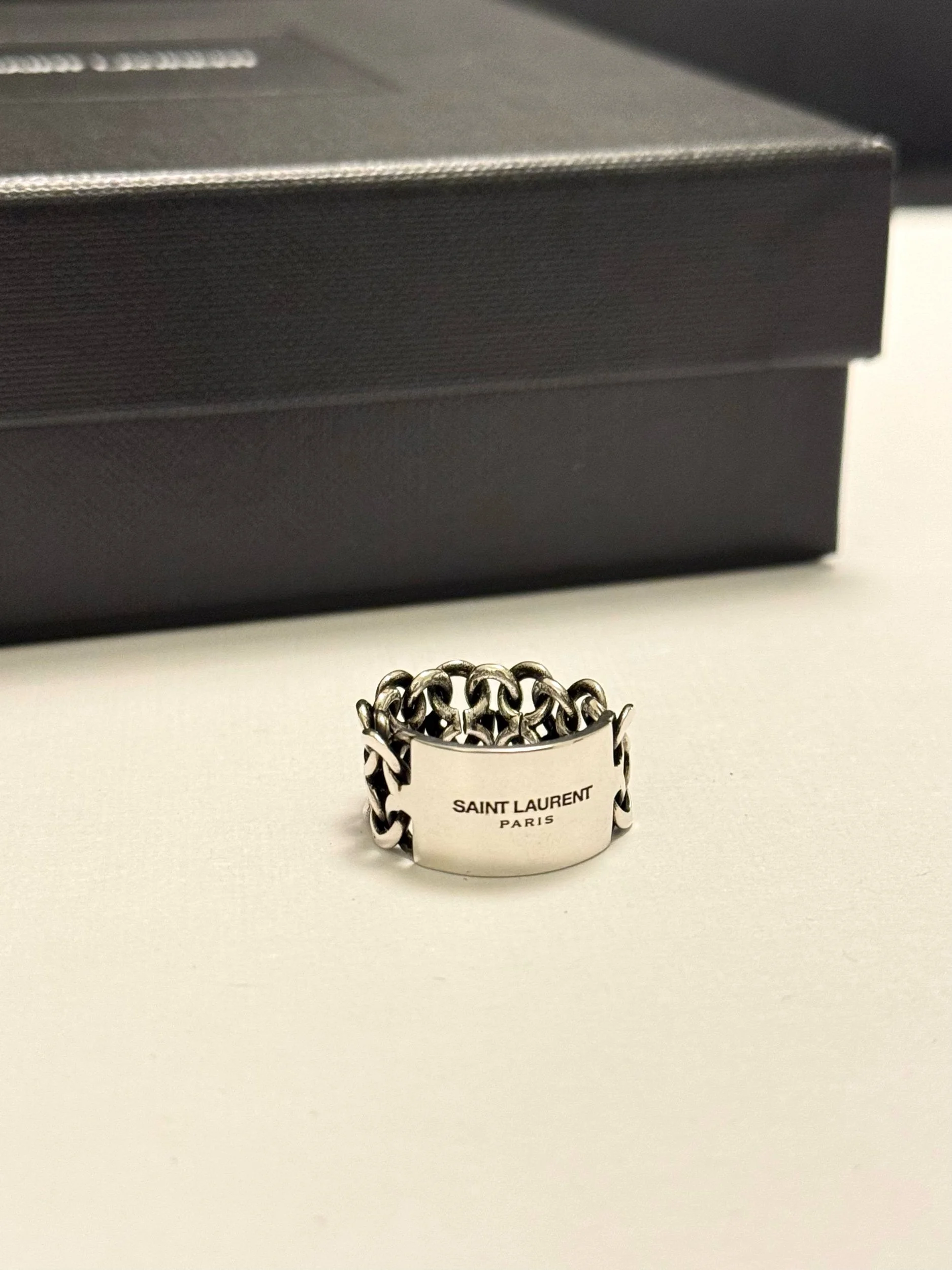 Saint Laurent Chain Ring Laurent Silver Ring Ysl Mens Rings Ysl