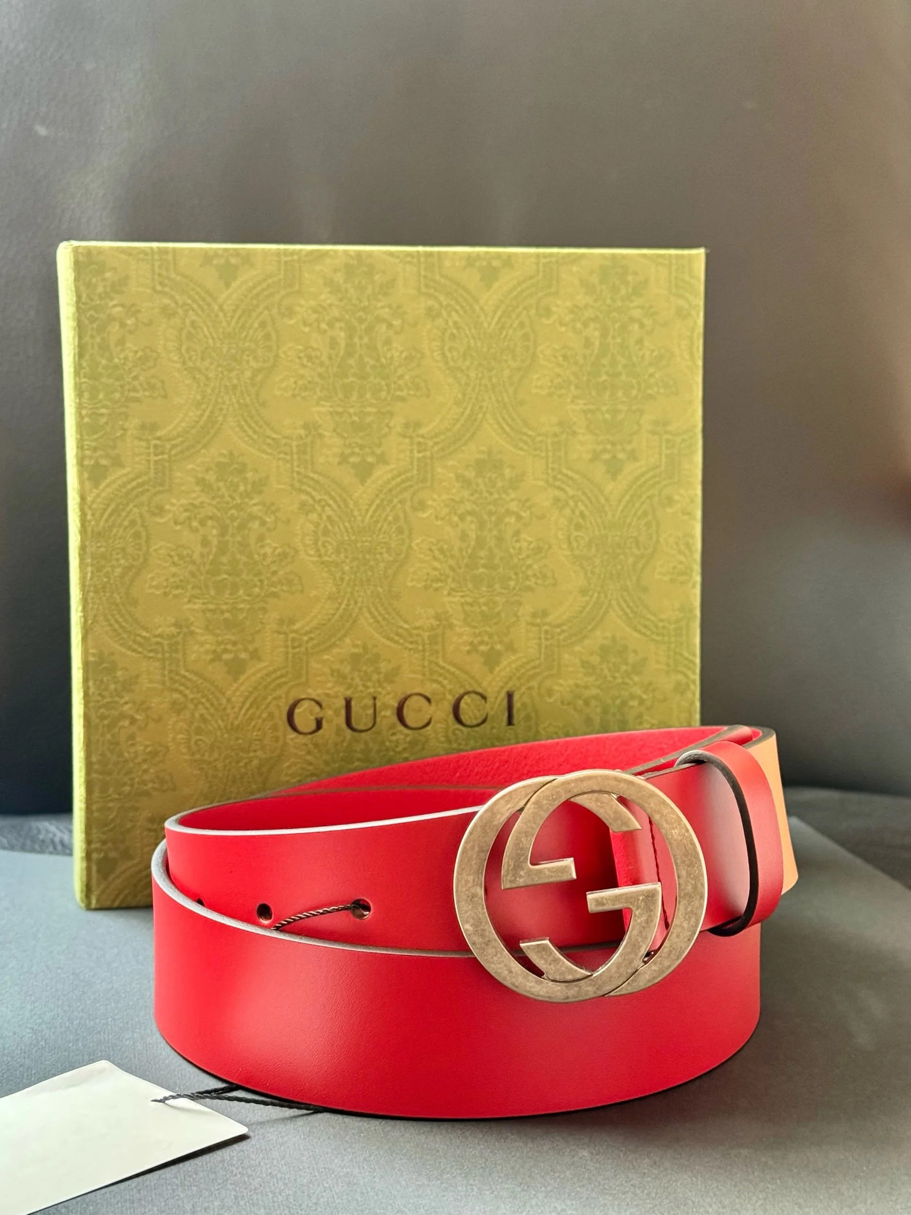 Gucci Men's Leather Belt Red