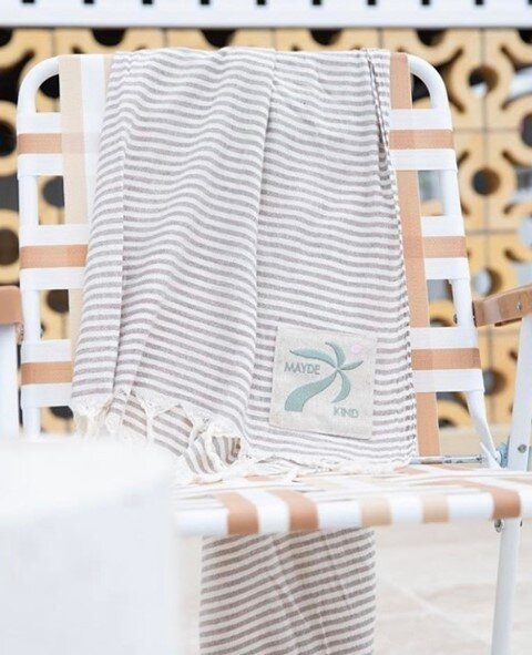 One of our favourite new arrivals at @kindcurations ☀️ Shop their latest Turkish Towels designed in collaboration with @mayde_australia