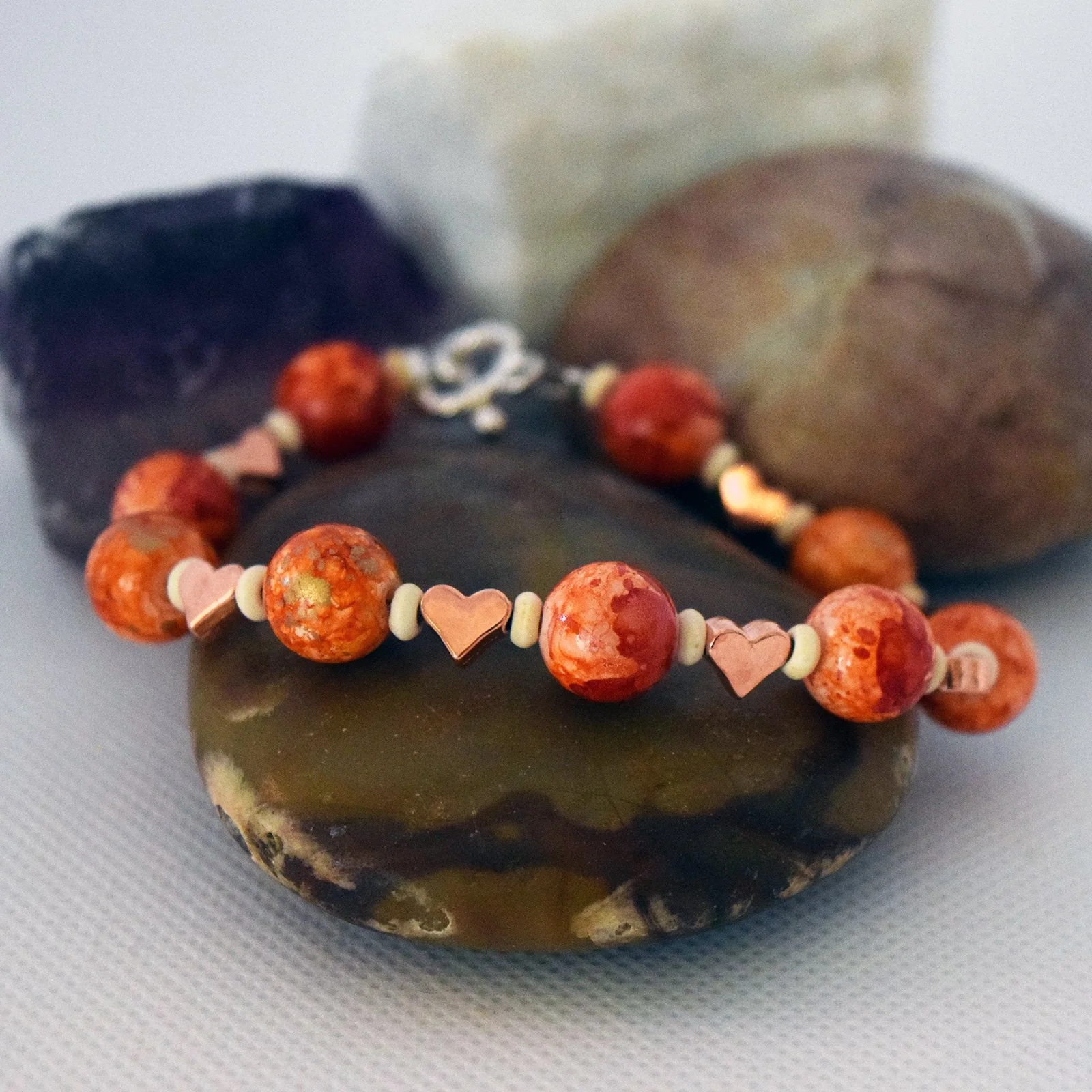 Orange and Copper Bracelet 