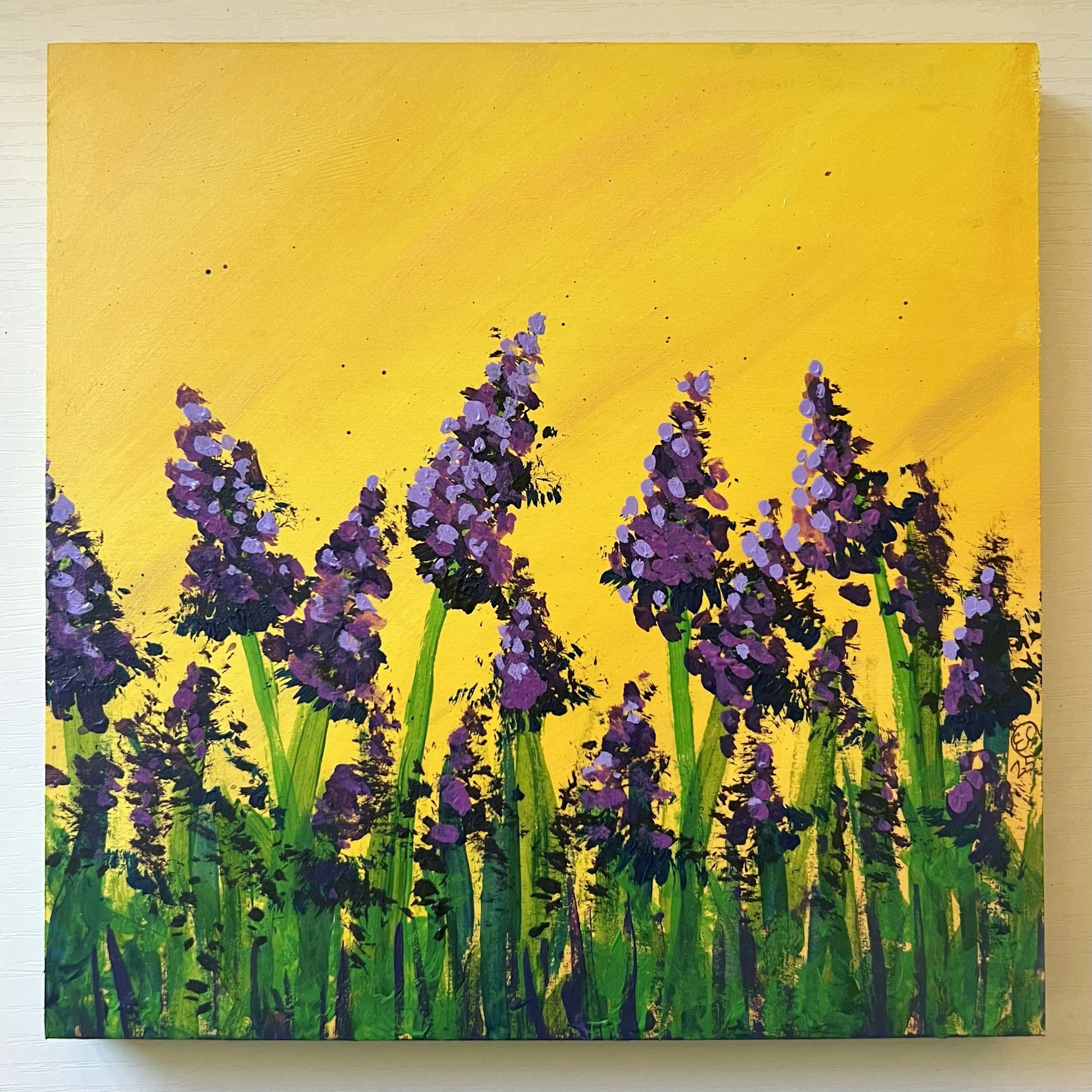 Lavender - Acrylic painting on wood