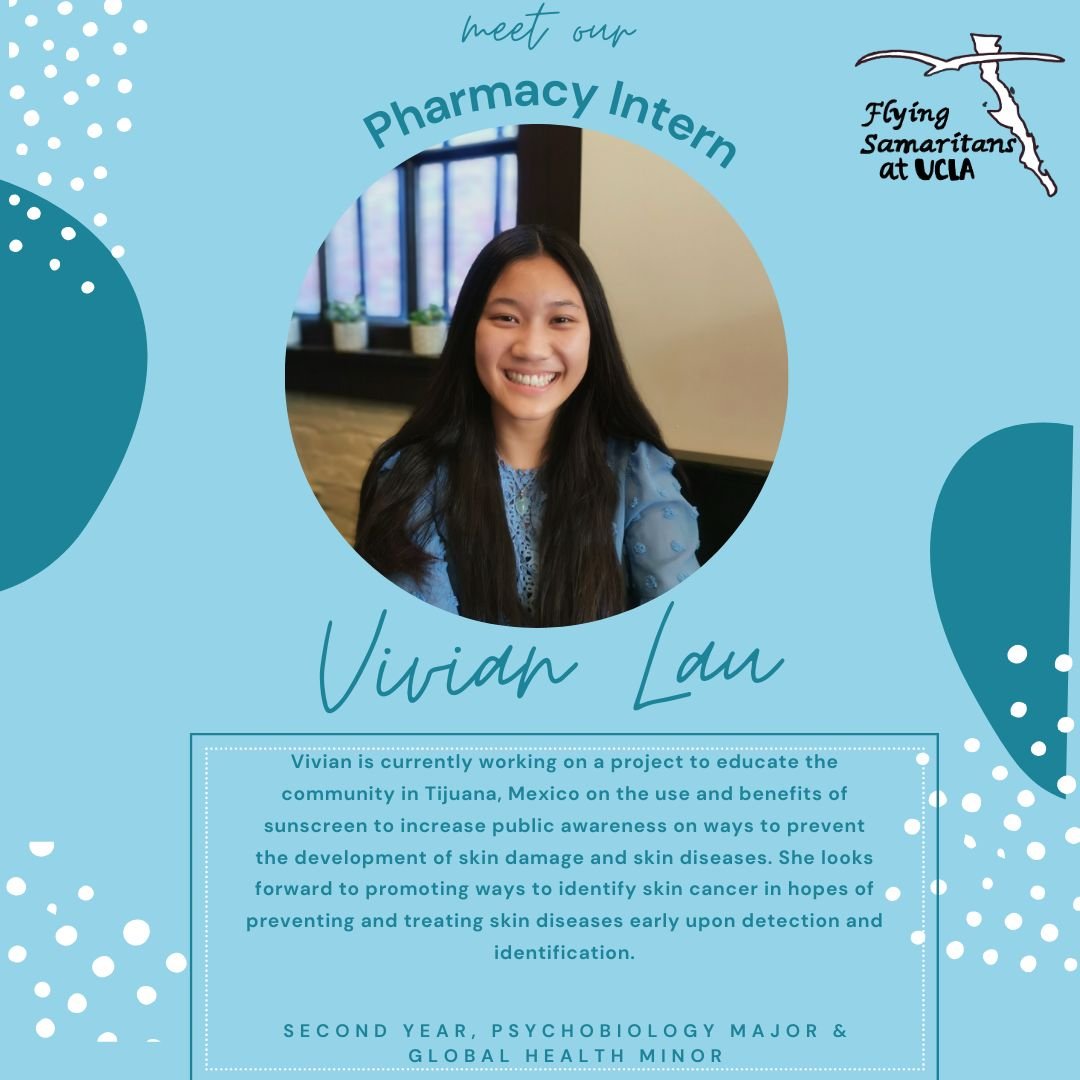 Intern Spotlight‼️Meet Vivian Lau, one of our Pharmacy interns! Vivian's current project spreads awareness and educates the community of Rancho Escondido and Colonia Margarita Moran about the importance of sunscreen and its benefits.☀️🧸