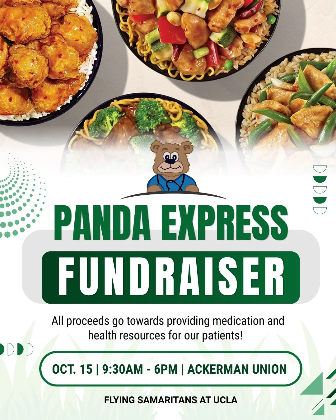 ✨ Our Panda Express Fundraiser is almost here! ✨

📍 Ackerman Union 
🗓️ Wed, Oct. 15 | 9:30AM &ndash; 6PM

Show the flyer on the next slide when ordering in-store ✅. You can also enter code 3846021 when ordering online or in the app!

Proceeds go to