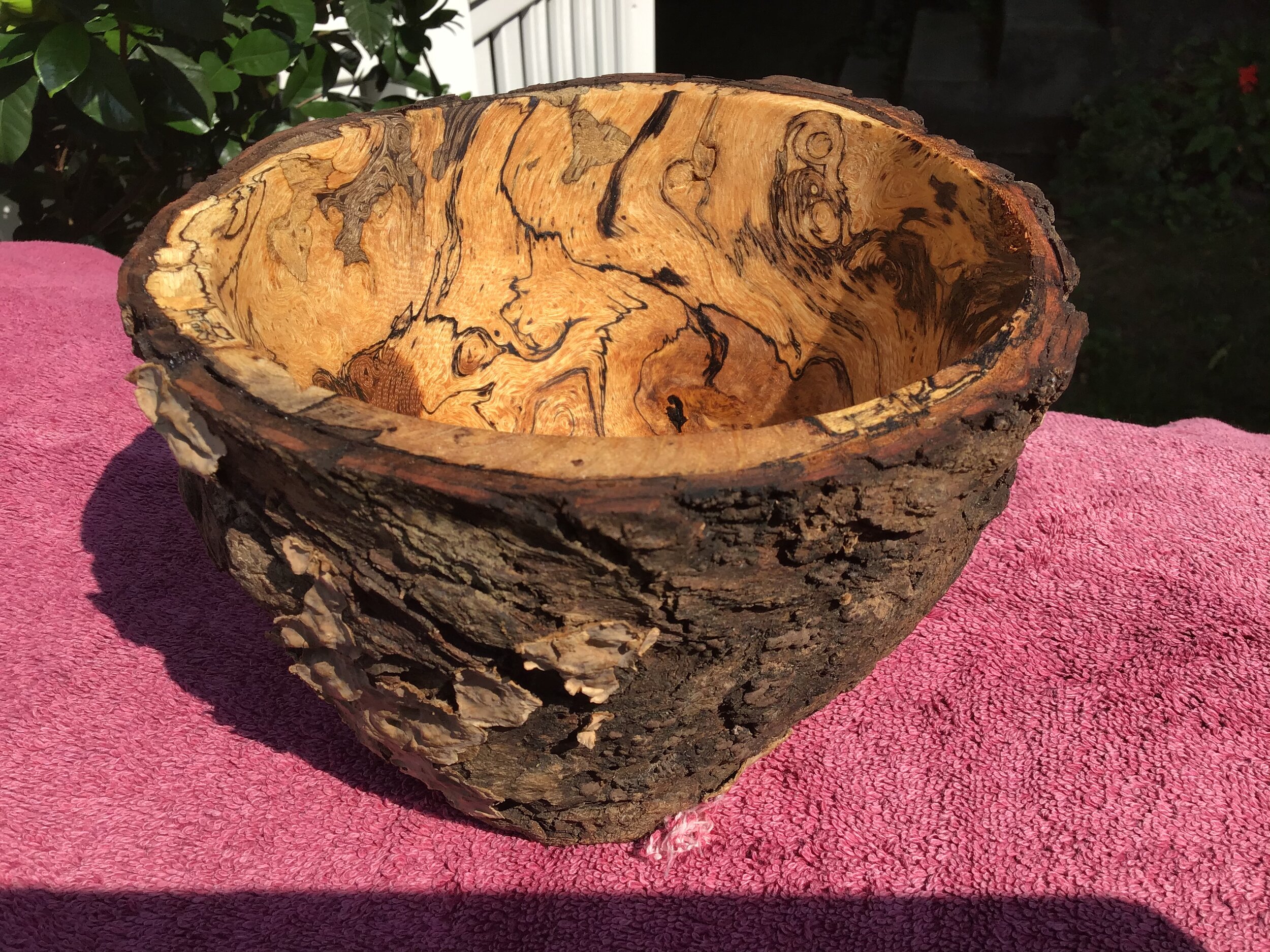  Clinton Scudder White oak burl bowl. 