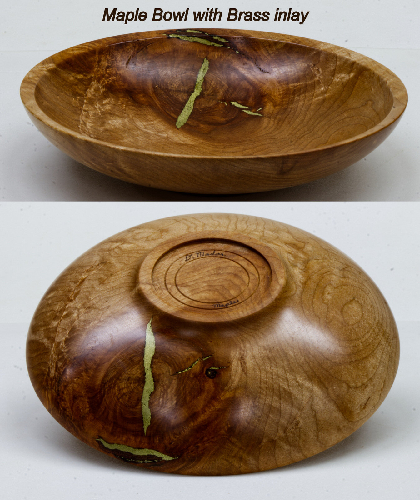  Dan Madar bowl with brass inlay 