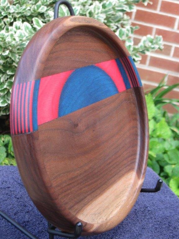  Mike Moore colorwood and walnut platter experminent 